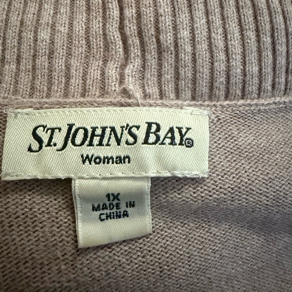 St. John's Bay Taupe Cowl Neck Sweater - Picture 3 of 7
